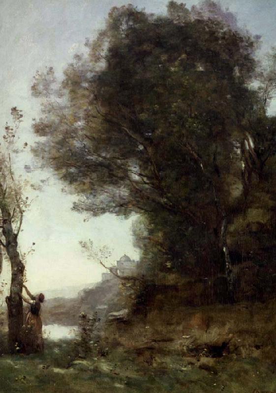 Jean Baptiste Camille  Corot appelskord i ariccia oil painting picture